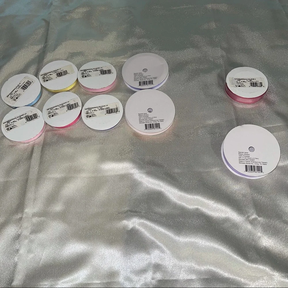 NWT set of 10 woven Ribbon reels